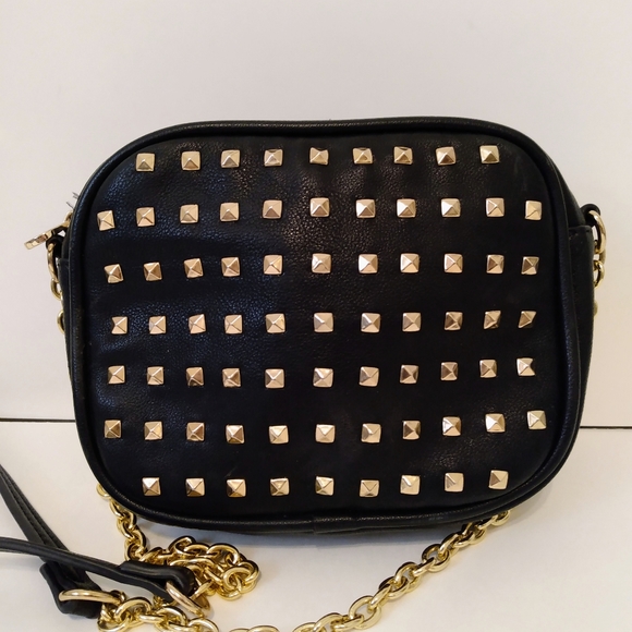 L D Black Faux Leather Baguette Cross Body Bag - Picture 4 of 7